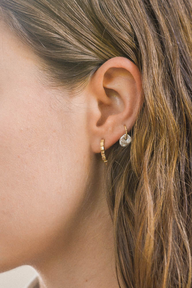 Gold Slice Arc Earrings